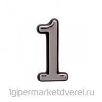 Цифра дверн. Аллюр пласт."1" хром (100,20) 07007 Цифра дверн. Аллюр пласт."1" хром (100,20) 07007