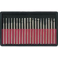 Шарошки с алмазным напылением, усиленная сталь (набор 20 шт.), 36485 Шарошки с алмазным напылением, усиленная сталь (набор 20 шт.), 36485