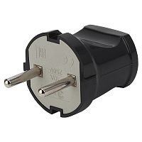 Вилка прямая 10A без заземления, черная , ЭРА, Vx1-B /24/ Вилка прямая 10A без заземления, черная , ЭРА, Vx1-B /24/