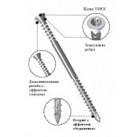 Саморез нержавеющий, потай 5х60 для террас А2 Torx25 INFIX /10/ Саморез нержавеющий, потай 5х60 для террас А2 Torx25 INFIX /10/