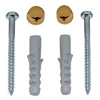 Крепеж для унитаза, 75х6 мм с заглушкой, ST 3628, золото Крепеж для унитаза, 75х6 мм с заглушкой, ST 3628, золото