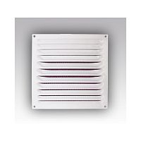 Решетка вентиляционная металлическая 100х200 мм с сеткой, белая /50/ Решетка вентиляционная металлическая 100х200 мм с сеткой, белая /50/