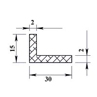 Уголок алюминиевый 30х15х2,0 мм - 2,0 м Уголок алюминиевый 30х15х2,0 мм - 2,0 м