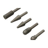 Шарошки металлические для фигурных отверстий по дереву (5 шт.), 36455 Шарошки металлические для фигурных отверстий по дереву (5 шт.), 36455