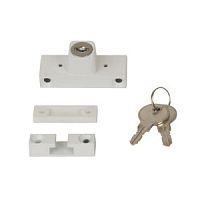 Замок-блокиратор оконный от детей, 2 ключа белый, БСЛ Замок-блокиратор оконный от детей, 2 ключа белый, БСЛ