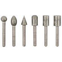 Шарошки с алмазным напылением, усиленная сталь, штифт 6 мм (набор 6 шт.), блистер, 36482 Шарошки с алмазным напылением, усиленная сталь, штифт 6 мм (набор 6 шт.), блистер, 36482
