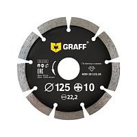 Диск алмазный по камню 125х10х2.0х22,23 мм, сегментный, GRAFF, 19125 Диск алмазный по камню 125х10х2.0х22,23 мм, сегментный, GRAFF, 19125