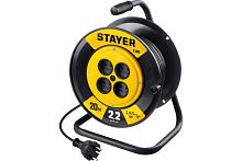 Удлинитель на катушке без заземления, ПВС 2х0.75 мм², 20 м, 2200 Вт, STAYER S-207, 55073-20_z02 Удлинитель на катушке без заземления, ПВС 2х0.75 мм², 20 м, 2200 Вт, STAYER S-207, 55073-20_z02