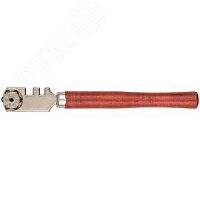 Стеклорез 6 роликов, деревянная ручка, 16921 Стеклорез 6 роликов, деревянная ручка, 16921