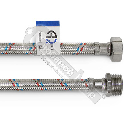 Подводка гибкая для воды FМ 120 внутр-наруж стальная оплетка 01433 AQuapipe 50/10 Подводка гибкая для воды FМ 120 внутр-наруж стальная оплетка 01433 AQuapipe 50/10