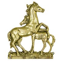Вешалка "ДВЕ ЛОШАДИ" 16х19 латунь полированная, 4 крючка, 01088 Вешалка "ДВЕ ЛОШАДИ" 16х19 латунь полированная, 4 крючка, 01088
