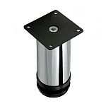 Ножка мебельная 100 мм, хром с черным подпятником, 109305*** Ножка мебельная 100 мм, хром с черным подпятником, 109305***