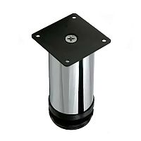 Ножка мебельная 100 мм, хром с черным подпятником, 109305*** Ножка мебельная 100 мм, хром с черным подпятником, 109305***