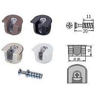 Эксцентрик быстромонтируемый 20 мм+саморез, черный, /10/, 18562 Эксцентрик быстромонтируемый 20 мм+саморез, черный, /10/, 18562