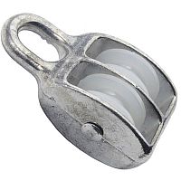 Блок двойной с нейлоновым колесом 6мм/20мм /1/ Блок двойной с нейлоновым колесом 6мм/20мм /1/