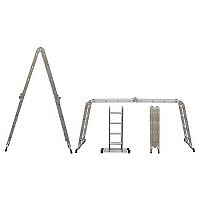 Лестница-трансформер, алюминиевая, 3 ступени х 4 секции, вес 10,4 кг, 65453*** Лестница-трансформер, алюминиевая, 3 ступени х 4 секции, вес 10,4 кг, 65453***