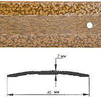 Порог АЛ-125-С 1,8м антик ясень , Стык алюминевый , 40 мм*** Порог АЛ-125-С 1,8м антик ясень , Стык алюминевый , 40 мм***