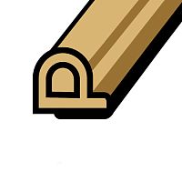 Уплотнитель D 9х8 мм SD-01, светло-коричневый (100 м - 2х50 м), (уп. 1/6 шт.), PROFITRAST Уплотнитель D 9х8 мм SD-01, светло-коричневый (100 м - 2х50 м), (уп. 1/6 шт.), PROFITRAST