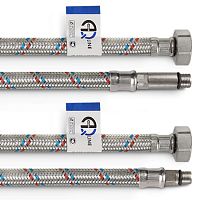 Подводка гибкая для смесителя 80см пара стальная оплетка 01444 AQuapipe 25 Подводка гибкая для смесителя 80см пара стальная оплетка 01444 AQuapipe 25