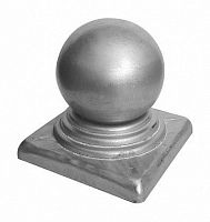 Заглушка с шаром штампованная квадратная 60х60 мм d 75 мм ЗЛ.00606*** Заглушка с шаром штампованная квадратная 60х60 мм d 75 мм ЗЛ.00606***