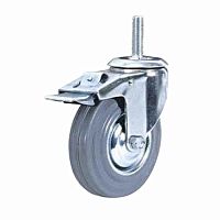 Колесо промыш. поворотное с болтом и тормозом, 125х28 мм SCtgb55, серая резина, г/п 100 кг,937125 Колесо промыш. поворотное с болтом и тормозом, 125х28 мм SCtgb55, серая резина, г/п 100 кг,937125