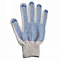 Перчатки х/б белые, 10 класс 5 нитей, с ПВХ "Точка" Перчатки х/б белые, 10 класс 5 нитей, с ПВХ "Точка"