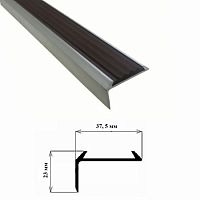 Порог АЛ-259-С 2,0 м золотой металлик , Угол алюминевый с резиновой вставкой 37,5X23 Порог АЛ-259-С 2,0 м золотой металлик , Угол алюминевый с резиновой вставкой 37,5X23
