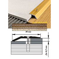 Порог АЛ-168-С 0,9м антик золотой ,Кант, 32 мм Порог АЛ-168-С 0,9м антик золотой ,Кант, 32 мм