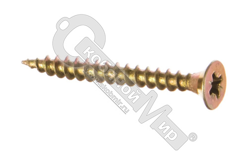 Шуруп потай, универсальный, желтоп 3х45 /1кг/ Шуруп потай, универсальный, желтоп 3х45 /1кг/