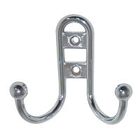 Крючок 2-х рожковый с шариками, YG1205S СР, хром, 122-098/208/110062 /50/500/ Крючок 2-х рожковый с шариками, YG1205S СР, хром, 122-098/208/110062 /50/500/