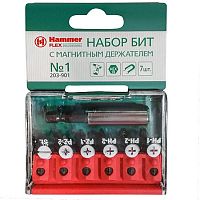 Набор бит No1 Ph/Pz/Sl (7 шт.), Hammer Flex 203-901 PB*** Набор бит No1 Ph/Pz/Sl (7 шт.), Hammer Flex 203-901 PB***