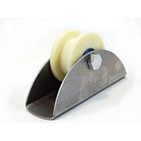 Ролик капролон d=70 мм под трубу профильную 20х20 мм на платформе, К2706 Ролик капролон d=70 мм под трубу профильную 20х20 мм на платформе, К2706