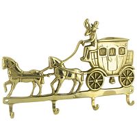 Вешалка "КАРЕТА" 14х20 латунь полированная, 4 крючка, STILARS, 00090 Вешалка "КАРЕТА" 14х20 латунь полированная, 4 крючка, STILARS, 00090