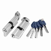 Цилиндровый механизм с вертушкой Z402/80 mm (30+10+40) CP хром 5 кл. арт.35273 Цилиндровый механизм с вертушкой Z402/80 mm (30+10+40) CP хром 5 кл. арт.35273