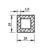 Труба алюминиевая квадратная 25х25х1,5 мм - 2,0 м Труба алюминиевая квадратная 25х25х1,5 мм - 2,0 м